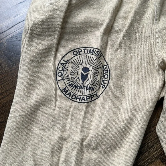 Madhappy Beige Sweatpants with Navy Print - Picture 2 of 8
